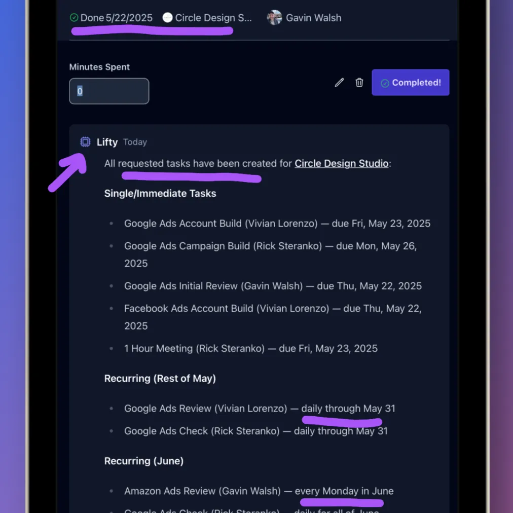 AI-Powered Scheduling Interface - Effortlessly plan your agency's month